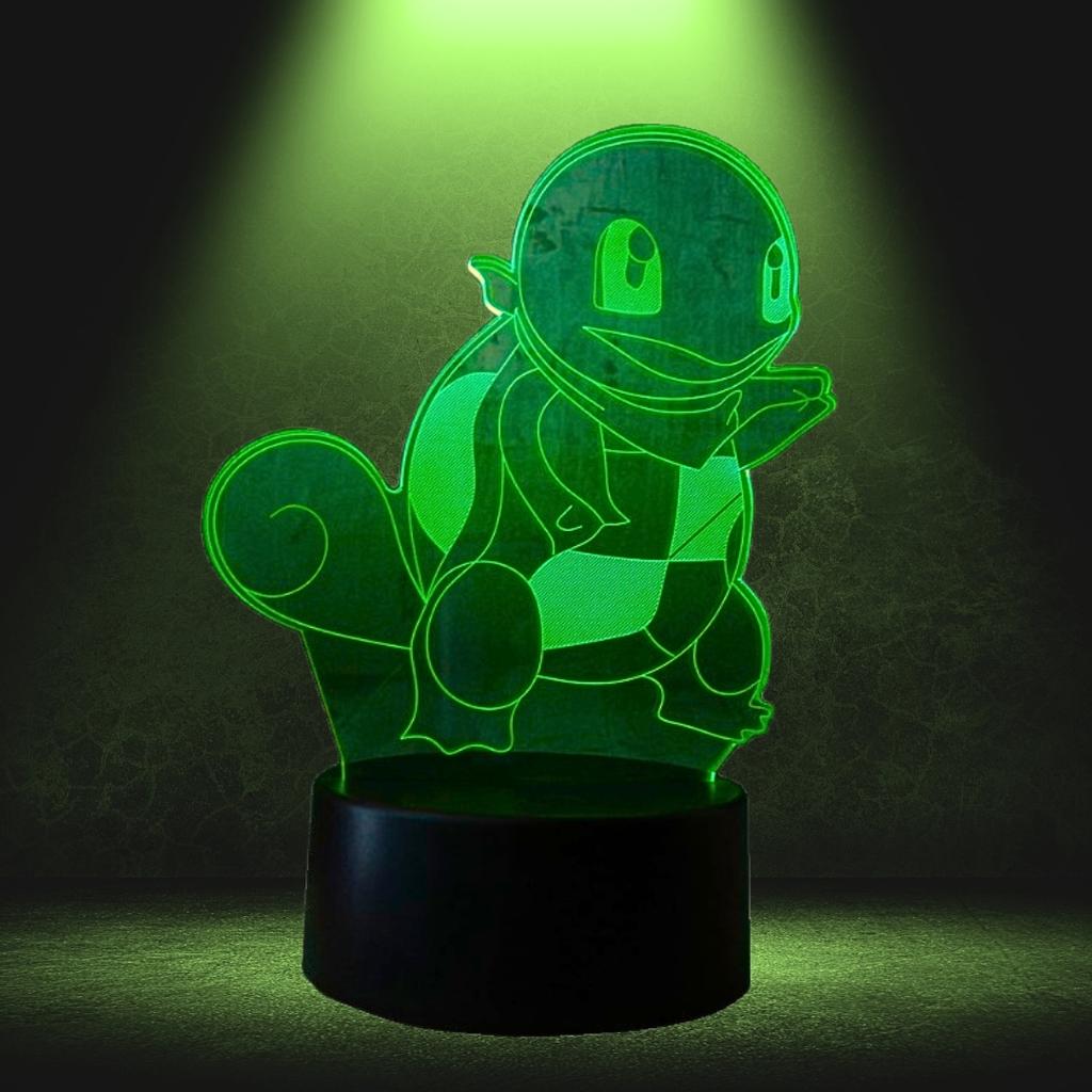 Pokemon Go Squirtle Turtle Night Light For Kids 16 Led 3D + Remote Control