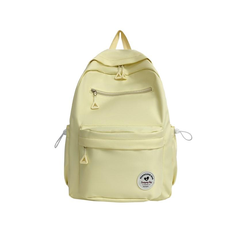 

Шкільний рюкзак великої місткості Жіночий однотонний рюкзак Легкий студентський рюкзак Спортивна дорожня сумка світло-жовтого кольору