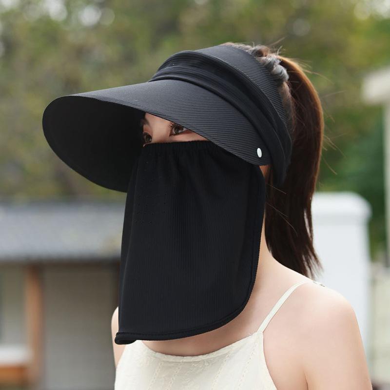 

Солнцезащитная шляпа с защитой от УФ-лучей Детская летняя уличная велосипедная солнцезащитная шляпа Съемная маска Защита лица Поля Шляпа с открытым верхом