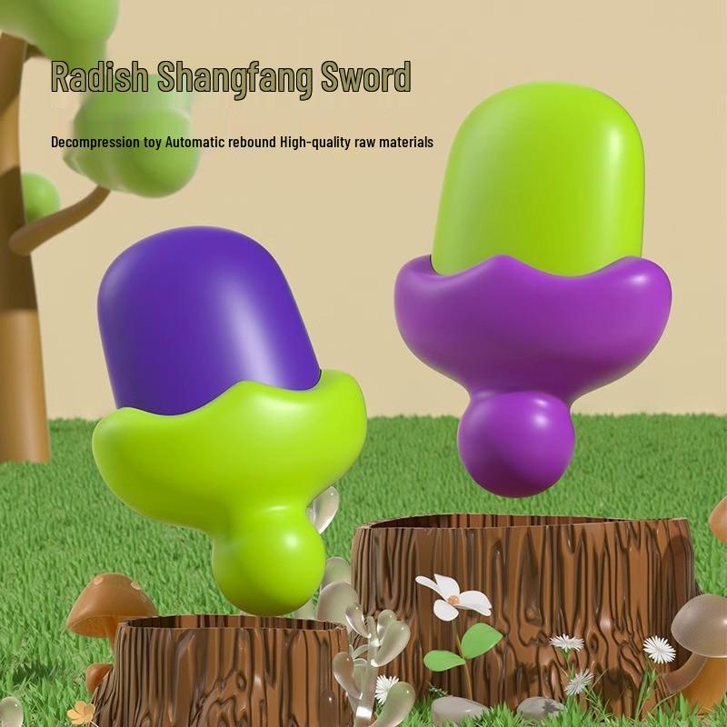 

3D Printed Retractable Decompression Radish Sword Toy for Kids