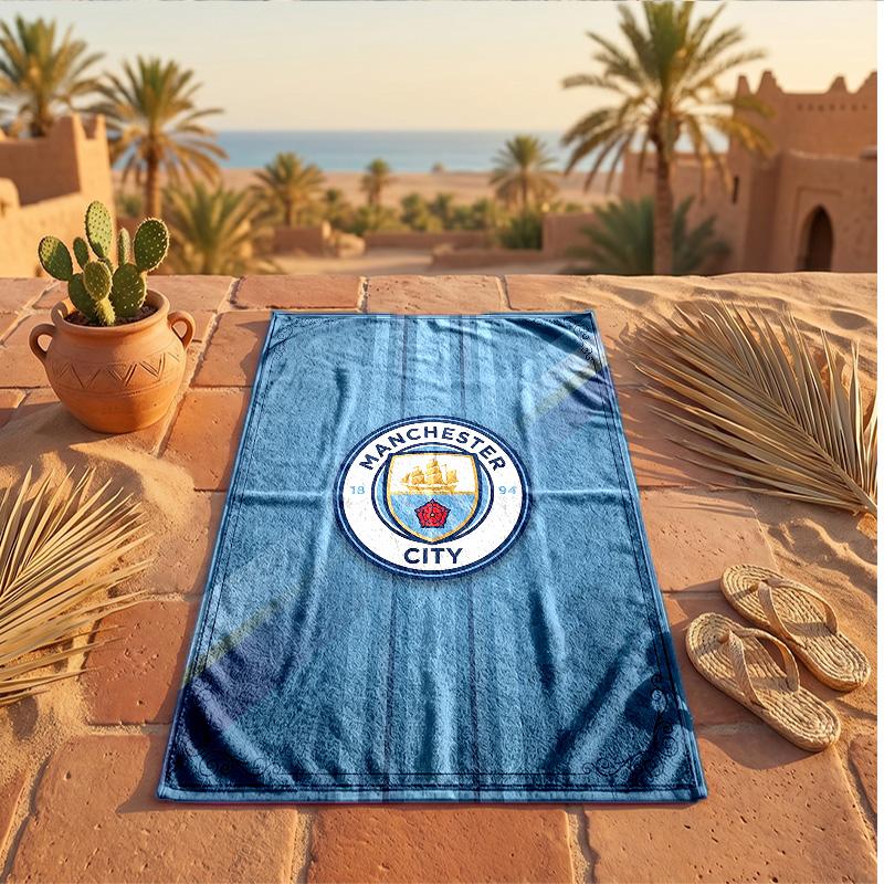 Asciugamano da Spiaggia Tema Manchester City Morbido Asciugatura Rapida?Asciugamano Asciutto Per Vacanze Estive Al Mare Nuoto