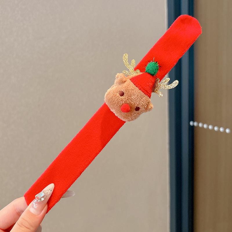2025 Women's Christmas Snap Bracelet - Plush Cartoon Elk & Snowman Design
