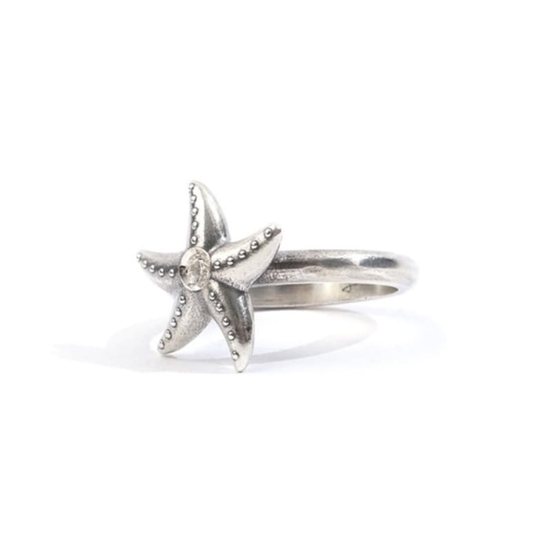 SEWNSWEN SILVER GEM STARFISH RING