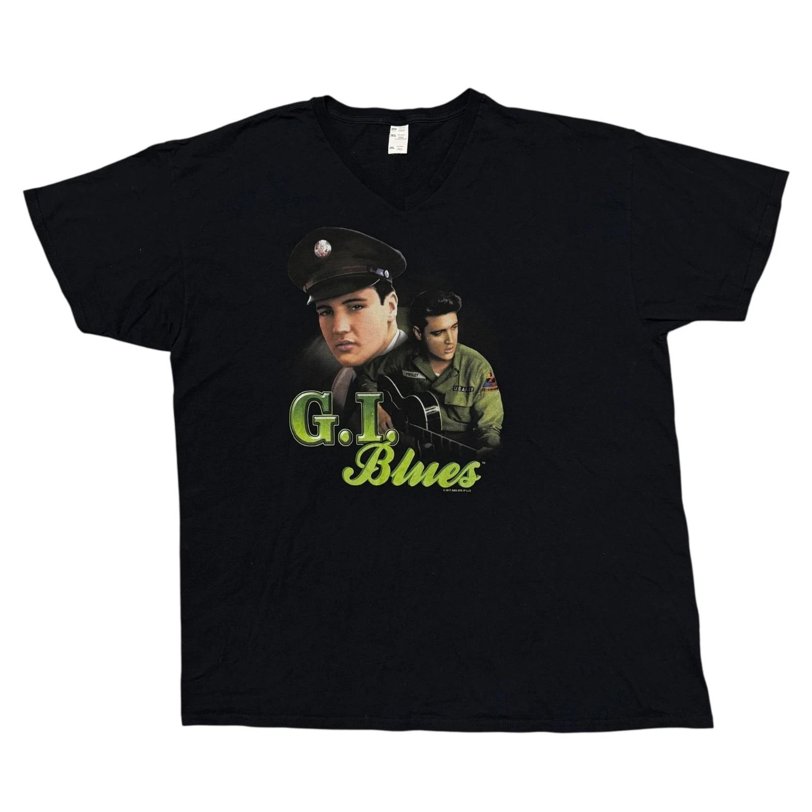Elvis Presley Shirt 2XL Black Tour Concert Rock N Roll Band Tee Graphic T-Shirt L