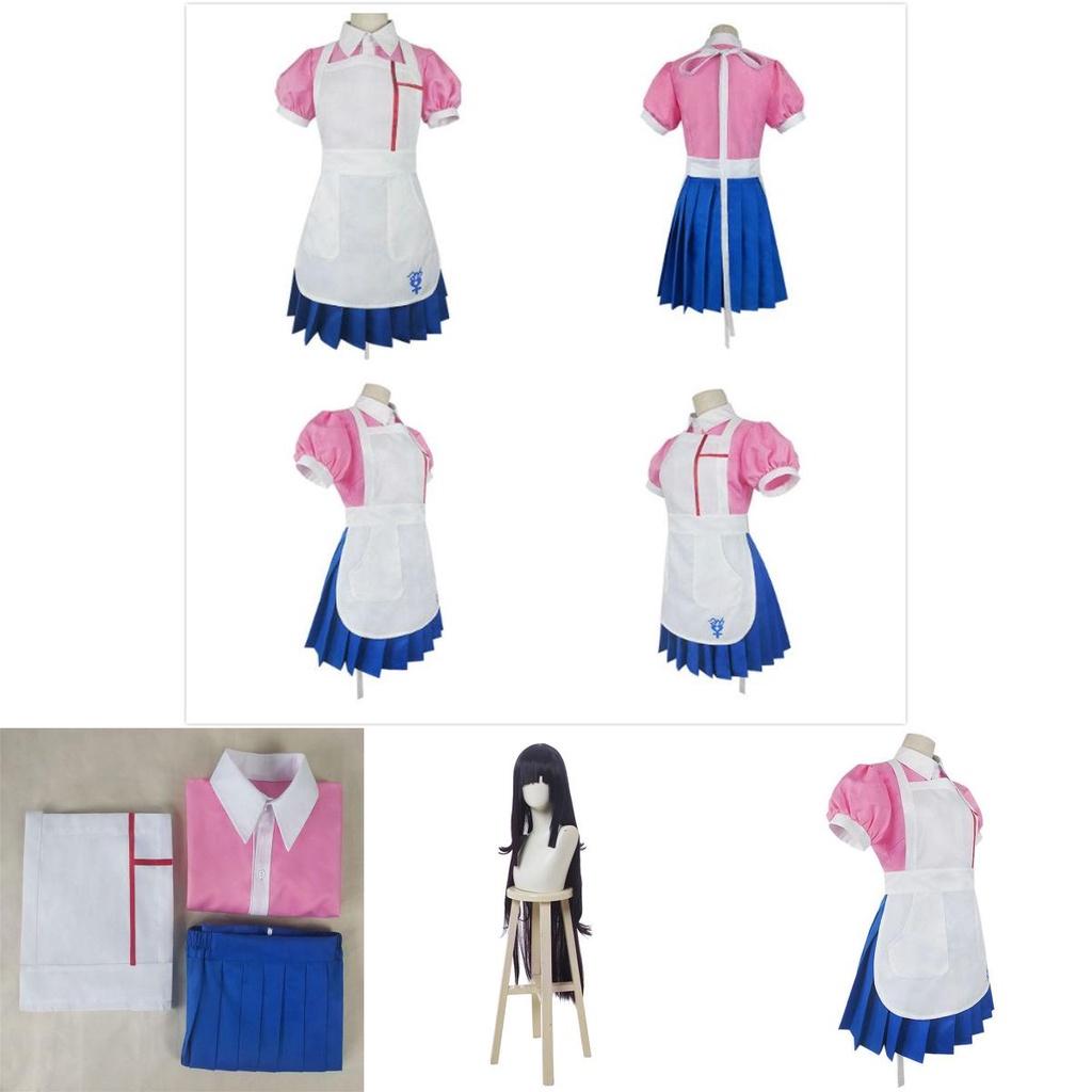 Dangan Ronpa 2 Mikan Tsumiki Pink White Uniform Suit Costume