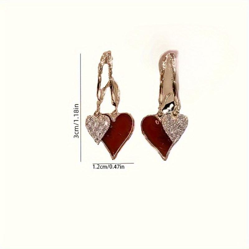 Unique Heart-Shaped Pendant Earrings-Plated with 925 Silver, Sparkling Design, Simple And Unique, Very Suitable for Everyday Occasions Christmas
