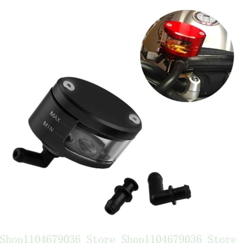 Motorcycle Brake Fluid Reservoir Cup & Support Bracket Aluminum Brake Fluid Reservoir Container with Rack for Motorbike