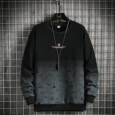 Autumn Spring Long Sleeved T-shirt Round Neck Sweatshirt for Men's Hip Hop Punk Pullover Streetwear Casual Clothes