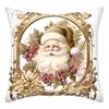 Christmas Home Decoration Pillow Cover Santa Claus Snowman Gingerbread Printed Sofa Cushion Suite Room Decoration Friend Gift