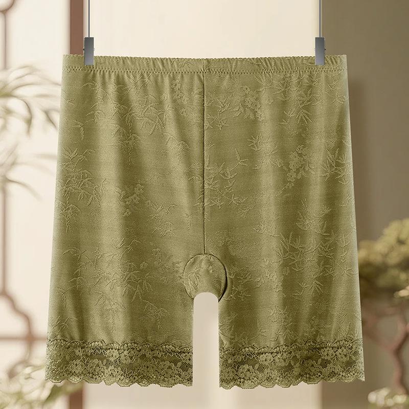 Plus Size Female Summer Lace Flower Border Guard Goes Without Trace High Waist Safety Leggings