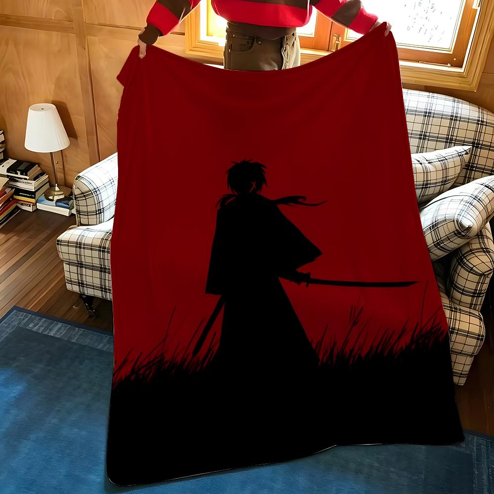 Anime R-Rurouni K-Kenshin Throw Flannel Cozy Print Blanket, Portable, Durable Machine Washable Cute Cool