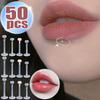 10-50PCS Clear Piercing  Lip Ear Nose Tongue Ring Ashion Transparent Acrylic Tongue Ring Barbell Eyebrow Belly Body Jewelry