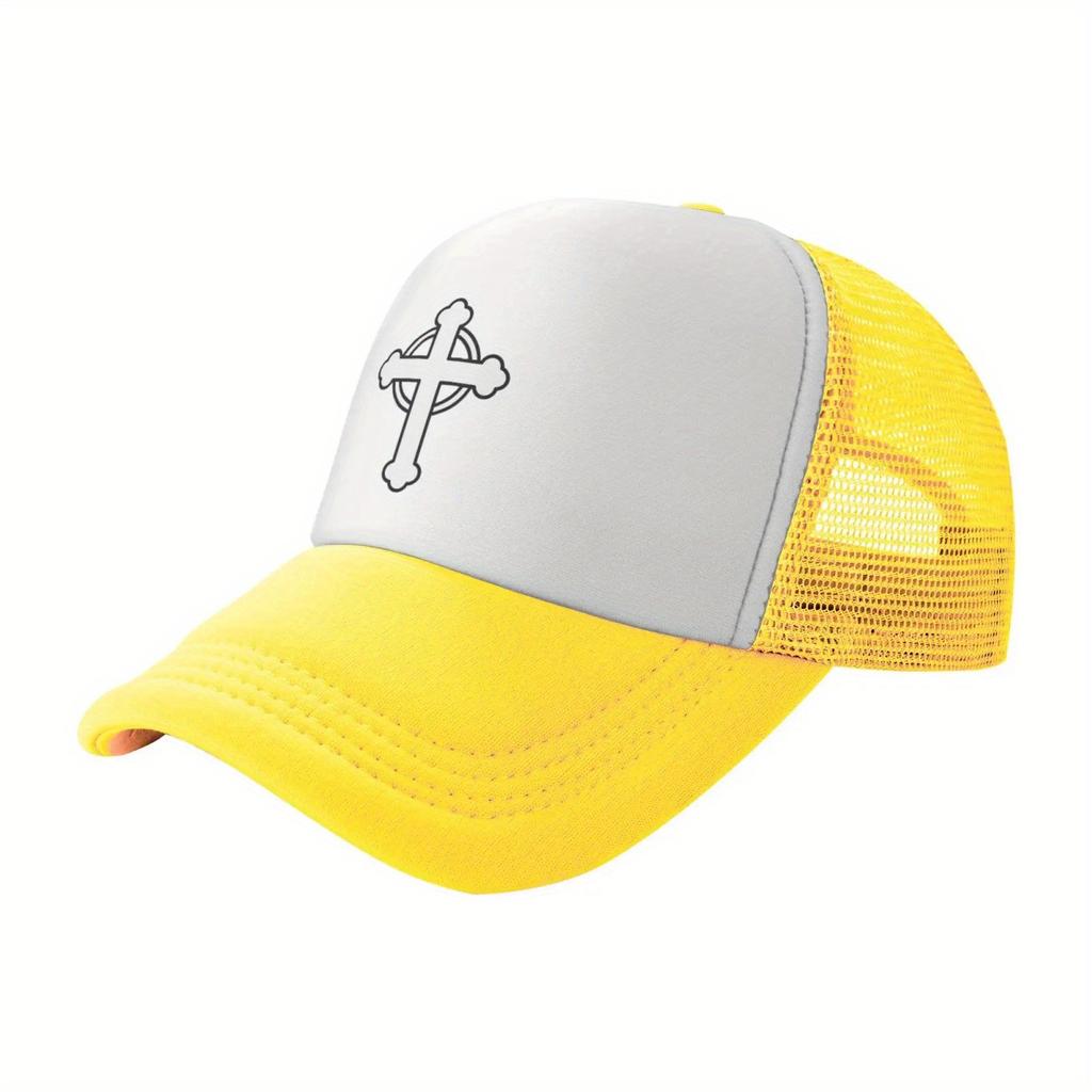 Celtic Cross Christian Graphic Trucker Hat Adjustable Breathable Mesh Baseball Cap for Adults