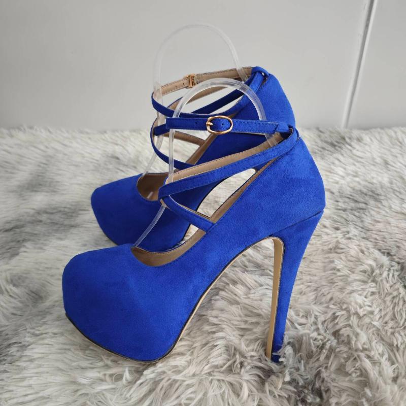 Talla Grande 44 Elegantes Zapatos de Salón para Mujer Sexy Puntera Redonda Escotada Slingback Tacones Super Altos Plataforma Stilettos Zapatos de Fiesta Boda Banquete