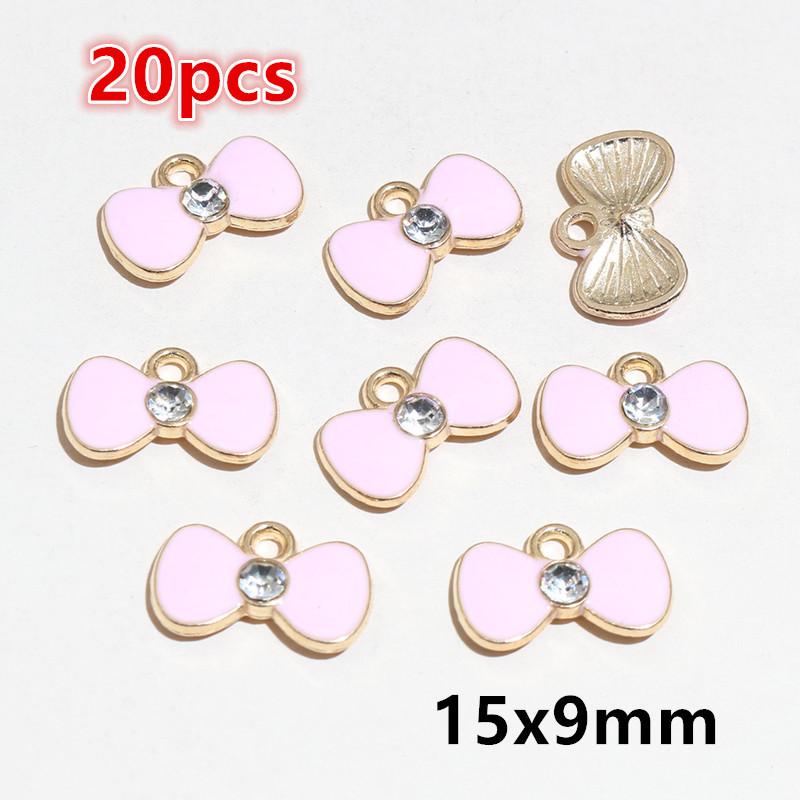 10-20pcs Bow Charms Pendant Enamel Alloy Metal Craft DIY Jewelry Making Accessories Findings for Earrings Necklace Bracelets
