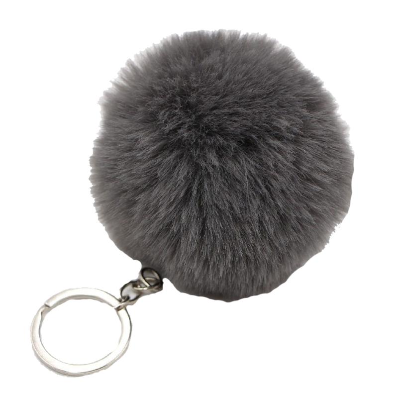 Colorful Pompoms Keychains Fluffy Plush Ball Faux Fur Keyring for Women Girl Hat Shoes Jewelry Bag Charms Accessories