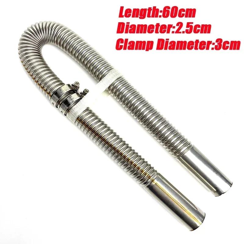 60cm-300cm Air Diesel Parking Heater Stainless Steel Exhaust Pipe Tube Gas Vent Hose Car Truck VAN