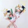 Runtowo 4pcs Graduation Hat, Felt Mini Doctoral Hat,Celebrate Party Graduation Headwear Congratulations with Tassels