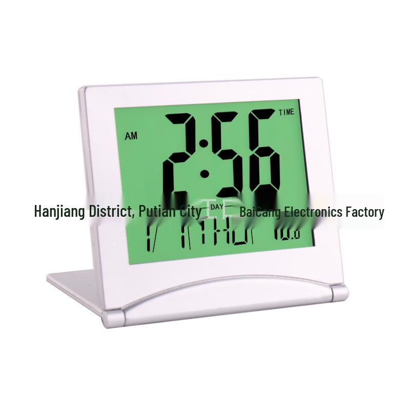 Multifunctional Folding Alarm Clock with Perpetual Calendar, Timer, Weather Forecast, and Temperature Display