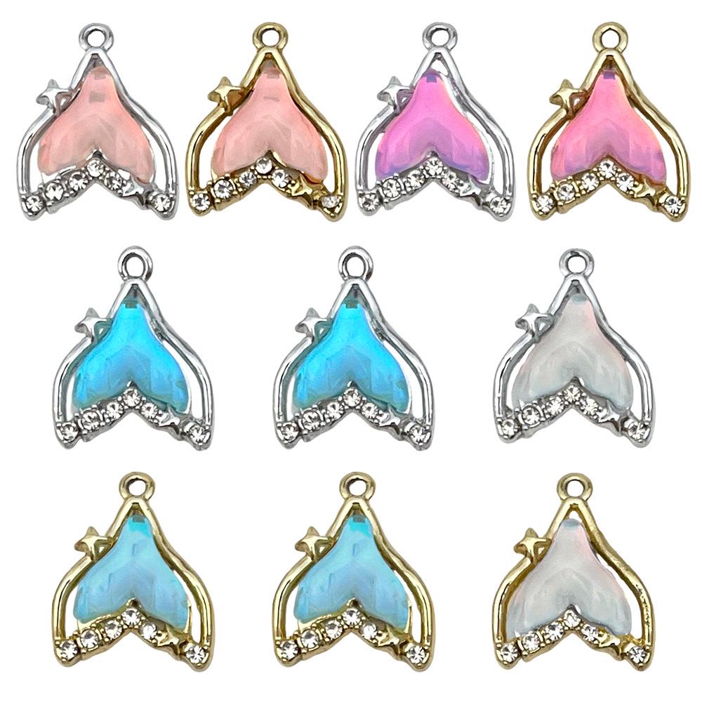 Iridescent Ocean Pig Pendant Sticker for DIY Jewelry: Earring, Necklace, Bracelet, Keychain