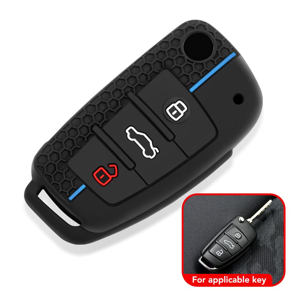For  A4 B7 A6 C5 C6 A1 A3 8P TT Q3 Q2 Q7 TTS R8 S3 S6 RS3 RS6 Accessories Silicone Car Key Caps Case Cover Fob Keychain