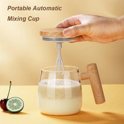 400ML Selbstumrührender Becher Elektrisch Rührende Kaffeetassen Glas-Innenbehälter Becher Wasserdicht Automatischer Elektrischer Proteinpulver-Mischbecher