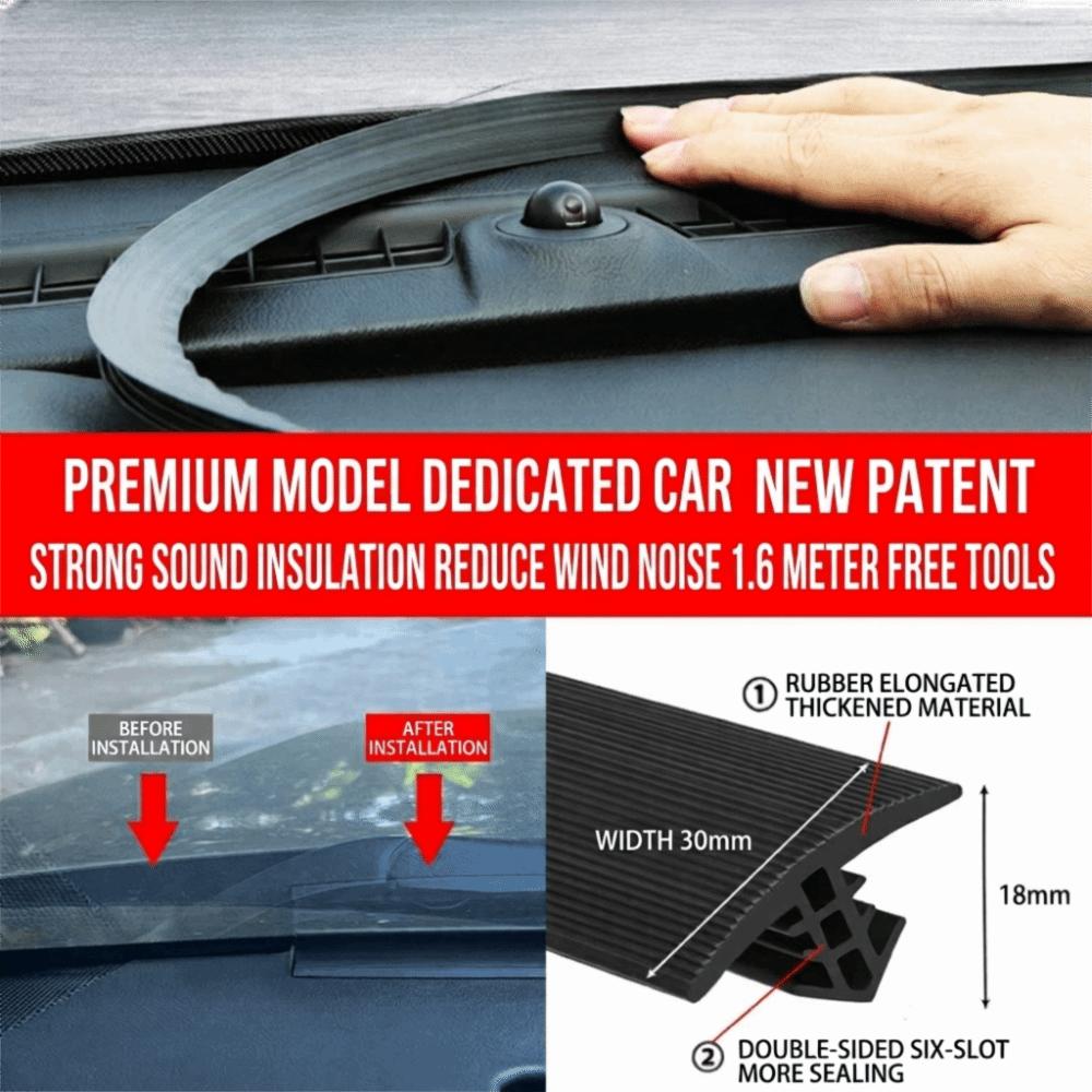 Sound Dampening Dashboard Seal Strip Rubber Material Noise Reduction Trim Windshield Seam