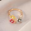 Pastoral Flower Alloy Ring: Japanese-Korean Style, Unique Design, Index Finger Accessory for Trendy Women
