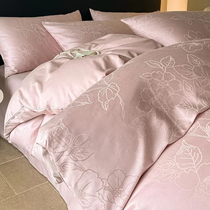2025 New Jacquard Satin Full Cotton Bedding Sets Light Luxury Soft Skin-Friendly Duvet Cover High Quality Bedclothes for Adults