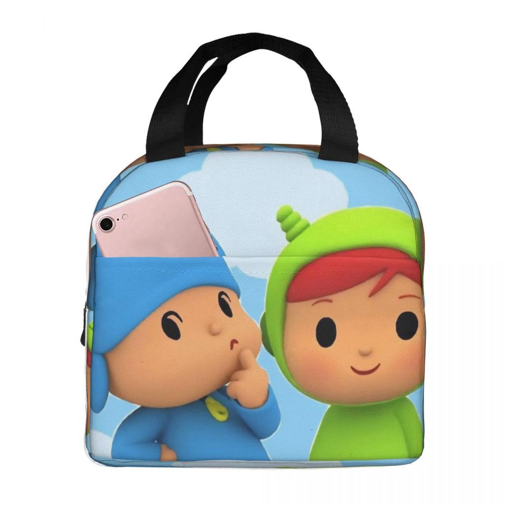 Pocoyoes Cartoon Comdy Accessories Insulated Lunch Bag For School Storage Food Boxes Portable Cooler Thermal Bento Box