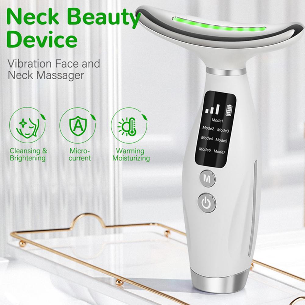 Beauty Neck Instrument,Red Purple Light Lifting Firming Face Massager,Reduce Fine Lines Face Massage For Home Travel