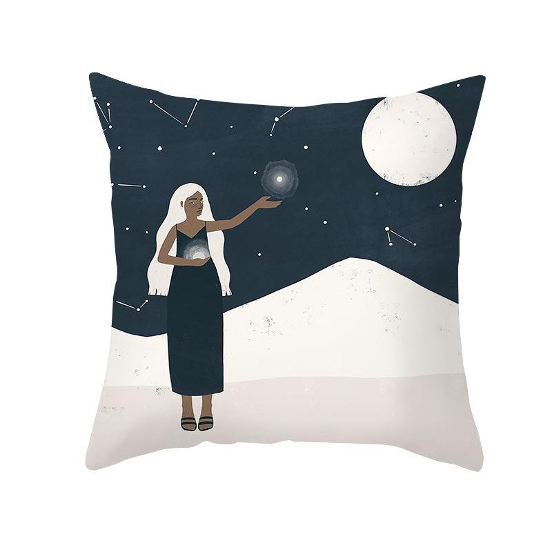 Modern Minimalist Artistic Style Throw Pillow Covers With Short Plush Printed Fabric For Home Living Room Sofa Cushion Cover