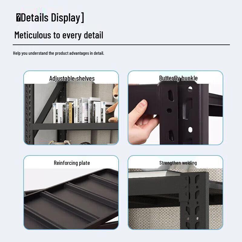 Black 4-Tier Heavy-Duty Storage Shelving Unit