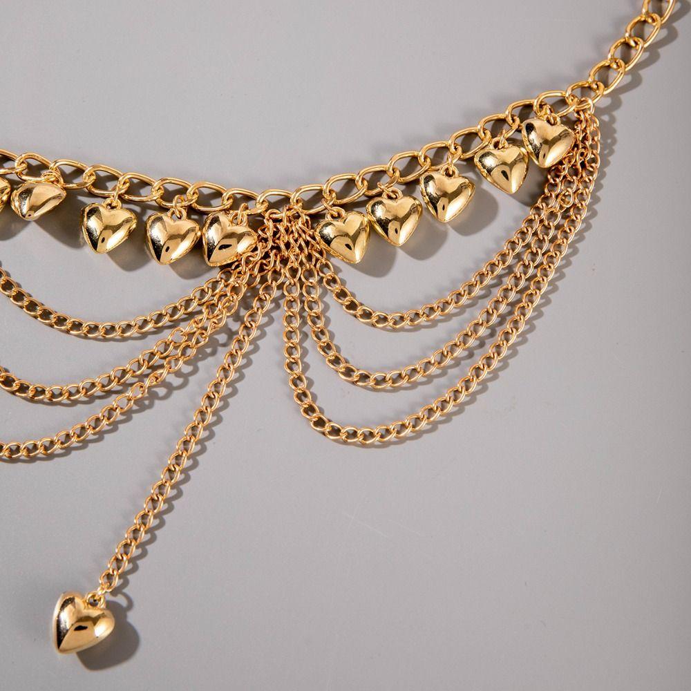 Silver Metal Body Chain Belt Body Jewelry Vintage Tassel Waistchain Girls