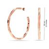 LeCalla S925 Sterling Silver Jewelry BIG Rose-Gold Plated Twisted Italian Hoop Earrings for Women 58MM