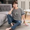 Men's pajamas 1011 new summer cotton short-sleeved trousers thin summer men's large-size loungewear set