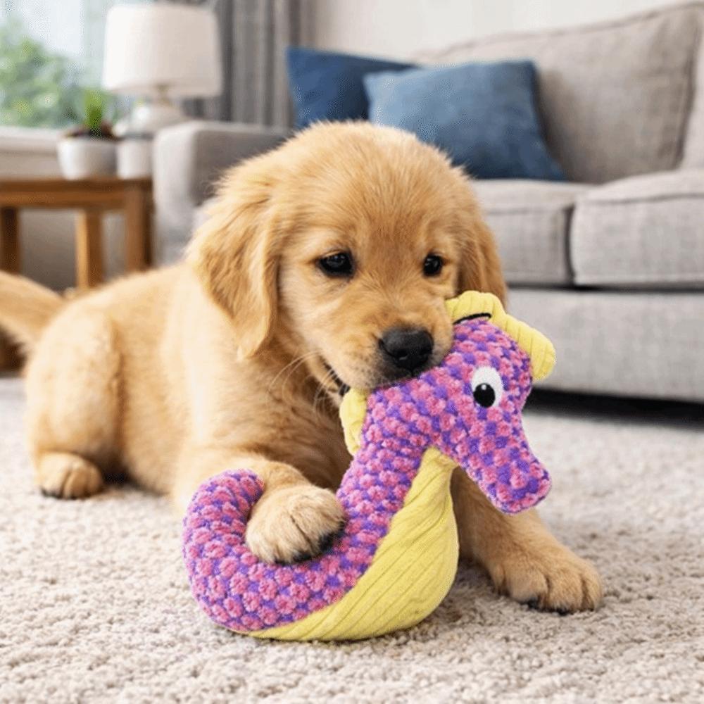 Cute Bite Resistant Crinkle Sound Pet Toy Ocean Theme Velvet Squeaker Dog Toys Grinding Teeth Dog Companion Toys Training