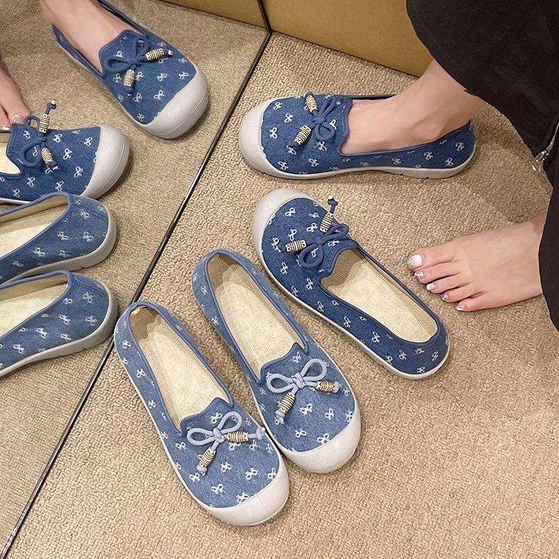 New Arrival 2025 In Comfortable Spring Autumn Women's Flat Shoes Elegant Cheap Casual Light Walking Slip On Bow Ladies Footwear