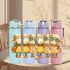 1PC Twin Country Sheep Dolls 750ml Color Plastic Sports Water Bottle Leakproof Flip Straw Lid Suitable for Sports Office Home Use