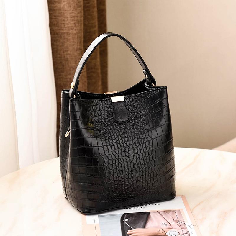 SCIONE Dámska kabelka Kožený vzor vedierka Kabelka cez rameno Messenger Bag Dámska PU peňaženka