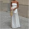 White Jacquard Low Waist And Ankle Skirt Versatile Lace Skirt