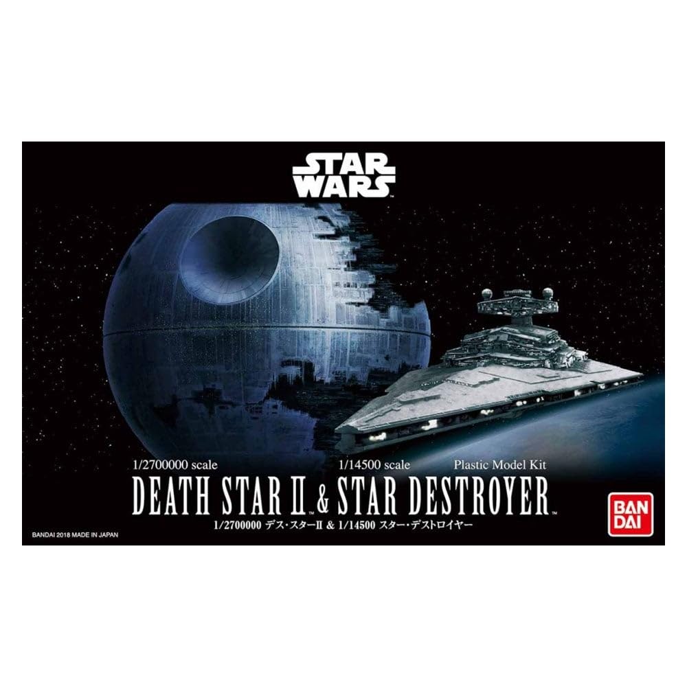 Bandai Hobby Kit Star Wars 12 Scale - 700,000 Death Star II & 114 Scale 500 Star Destroyer