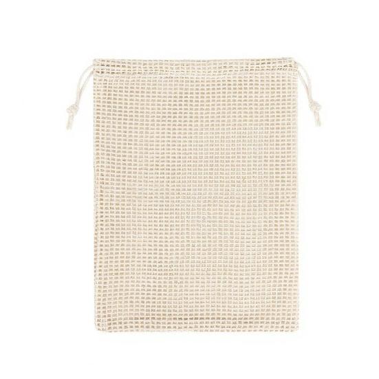 

Cotton Mesh Storage Bag with Drawstring Breathable Hollow Design Extends Freshness Reusable Eco-Friendly Supermarket Travel Bag S