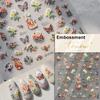 Gradient White Pink Butterfly Flower Shiny Stars Chic Spring Petal 5D Soft Adhesive Nail Art Stickers Decorations Manicure Decal