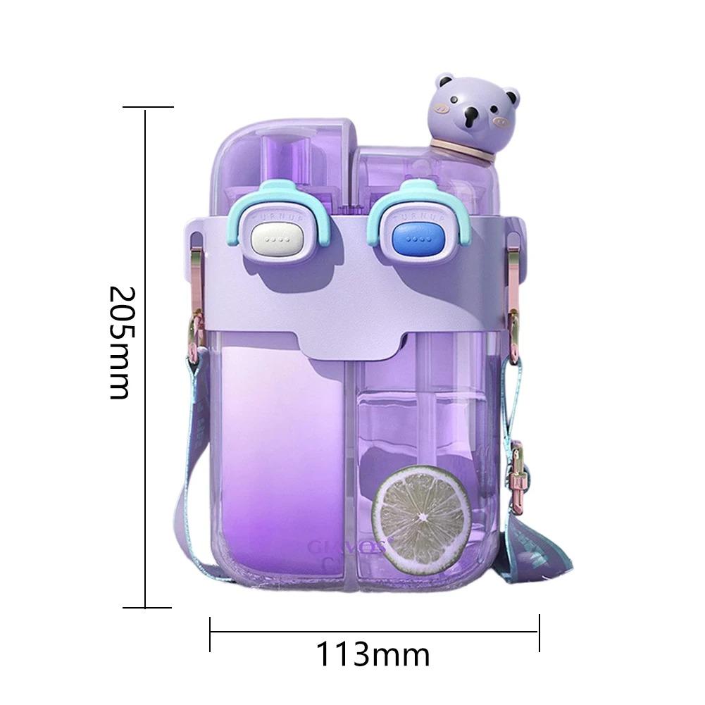 780ML Candy Colored Water Bottle Summer Children's Water Cup Double Cup High Beauty Sports Water Cup Straw Cup Kids Water Cup
