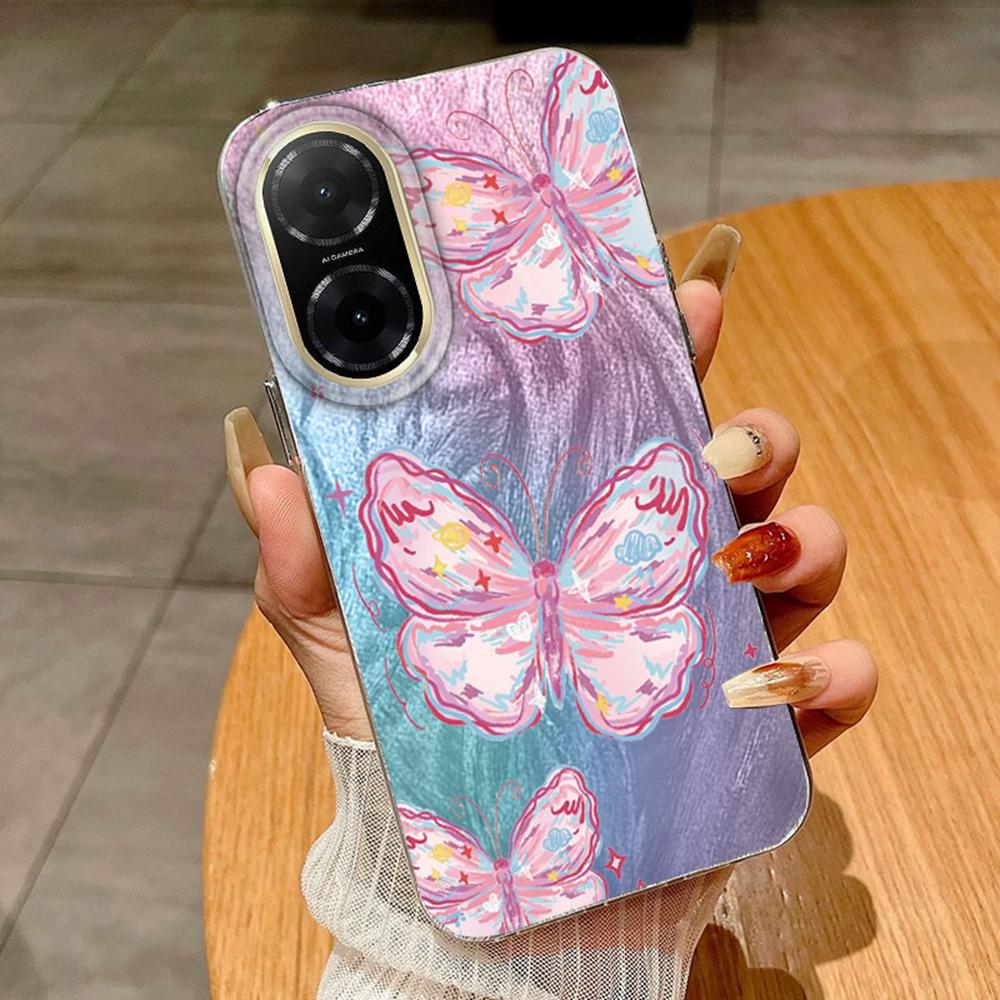 Couple Colorful Butterfly Gradient For Xiaomi Redmi A5 A4 A3 A3X A3 Pro 13C 14C Poco X7 Pro Phone Cases Cover Silicone Bumper Hard PC Back Cover