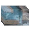 Farmhouse Placemats Set of 4, 12x18 Inch Modern Grey White and Yellow Art Painting Table Mats for Outdoor Home Party Kitchen Dining Decoration