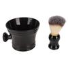 Shaving Brush Soft Artificial Bristle Professional Safe Black Shaving Brush Bowl Tool for Barber