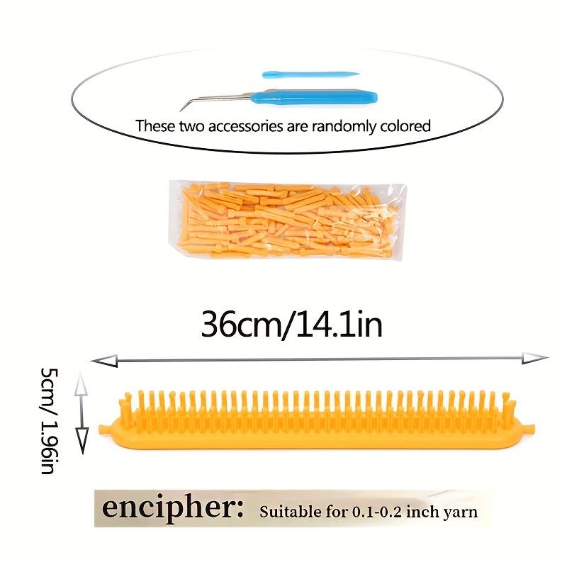 2ks DIY pletacího rámu s háčkem - Ručně vyráběné tkací nástroje pro deky, šály, čepice a šály - Červená/Žlutá, Příze na tkací rám