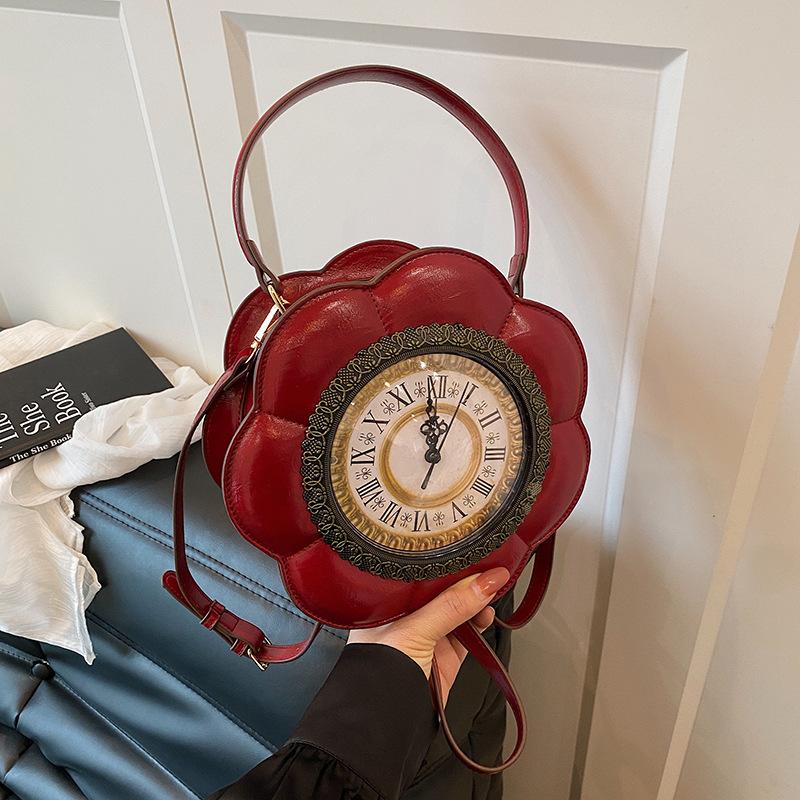 Foreign trade women's bags, fashion personality clocks, crossbody bags, European and American creative clocks, three-dimensional handbags, shoulder